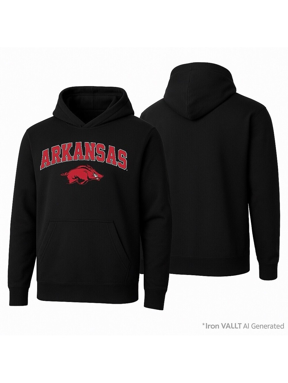 Arkansas Razorbacks Mens Large Black Pullover Hoodie Port & Company Fan Favorite